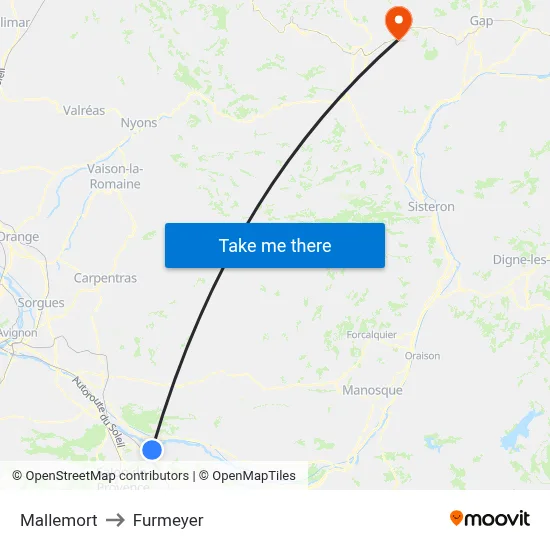 Mallemort to Furmeyer map
