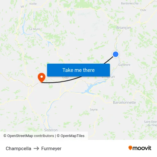 Champcella to Furmeyer map