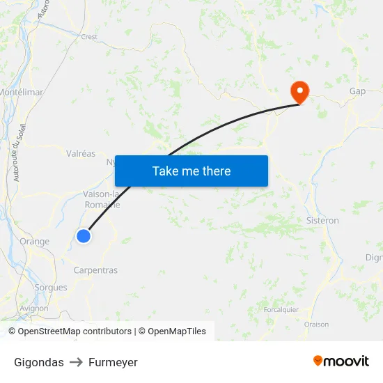 Gigondas to Furmeyer map