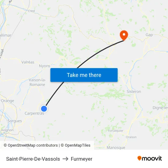 Saint-Pierre-De-Vassols to Furmeyer map