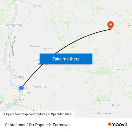 Châteauneuf-Du-Pape to Furmeyer map