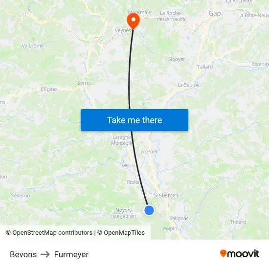 Bevons to Furmeyer map