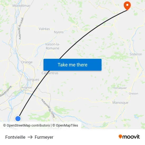 Fontvieille to Furmeyer map