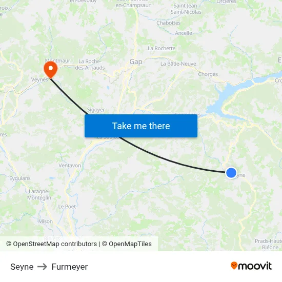Seyne to Furmeyer map