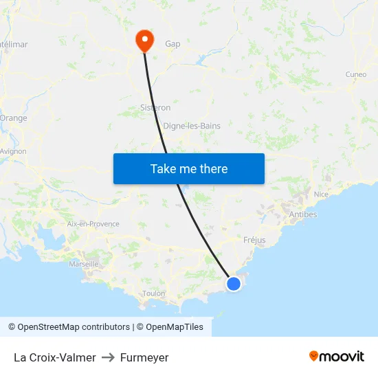 La Croix-Valmer to Furmeyer map