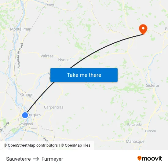 Sauveterre to Furmeyer map