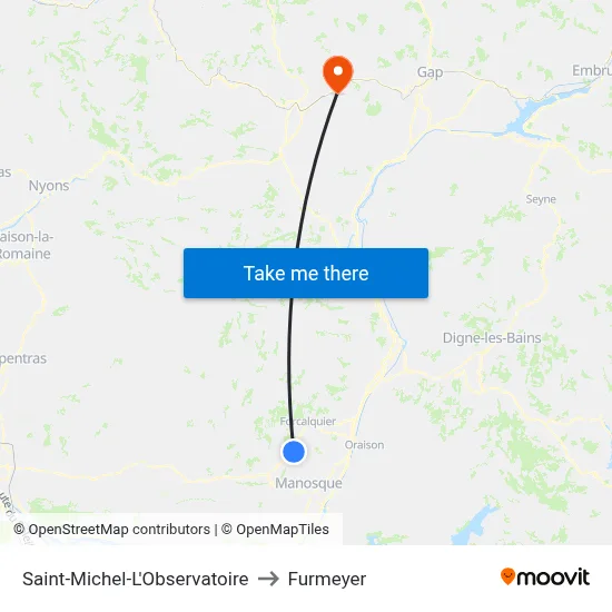 Saint-Michel-L'Observatoire to Furmeyer map