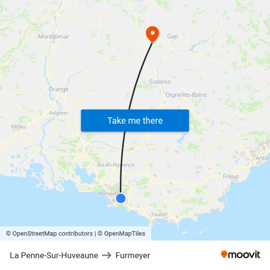La Penne-Sur-Huveaune to Furmeyer map