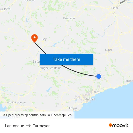 Lantosque to Furmeyer map