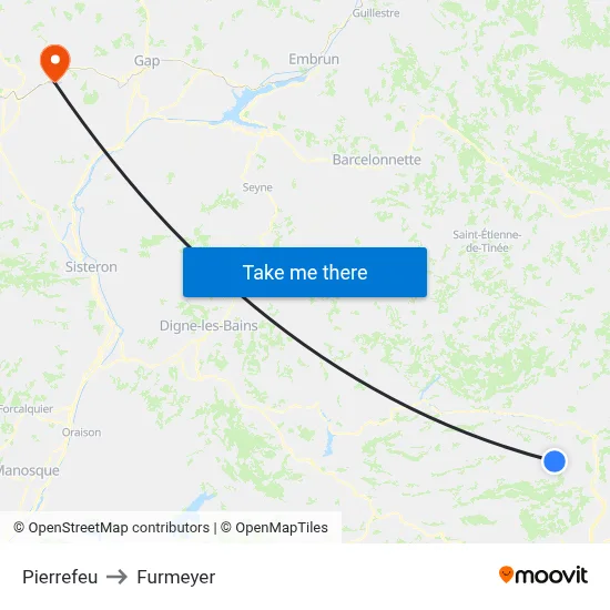 Pierrefeu to Furmeyer map