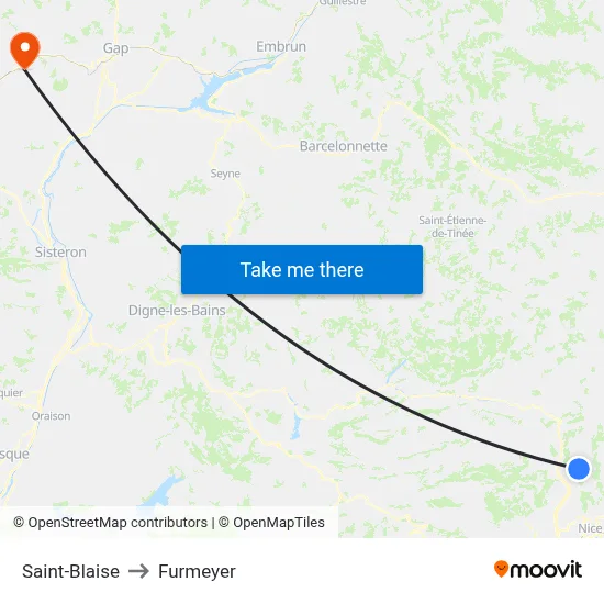Saint-Blaise to Furmeyer map
