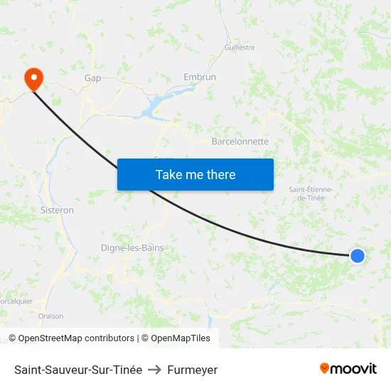 Saint-Sauveur-Sur-Tinée to Furmeyer map