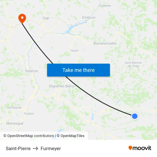 Saint-Pierre to Furmeyer map