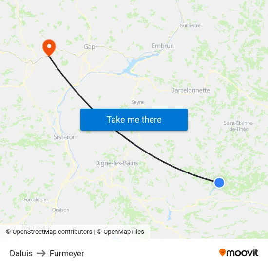 Daluis to Furmeyer map