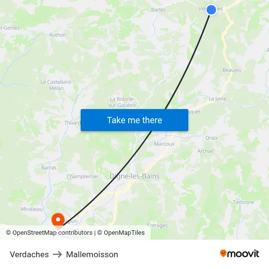Verdaches to Mallemoisson map