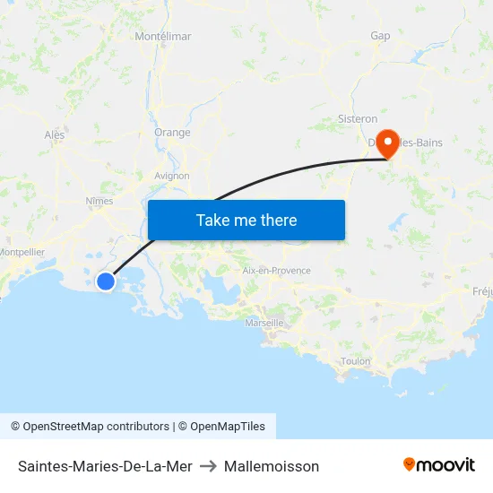 Saintes-Maries-De-La-Mer to Mallemoisson map