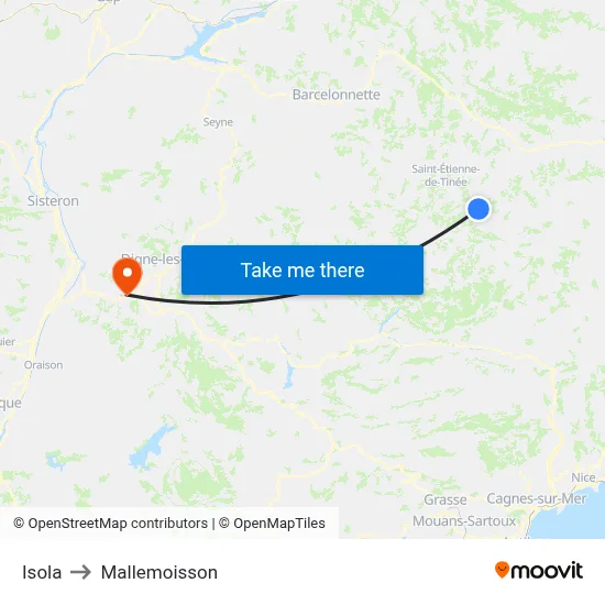 Isola to Mallemoisson map