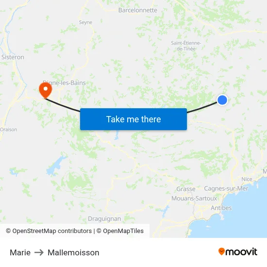 Marie to Mallemoisson map