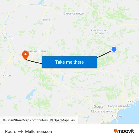 Roure to Mallemoisson map