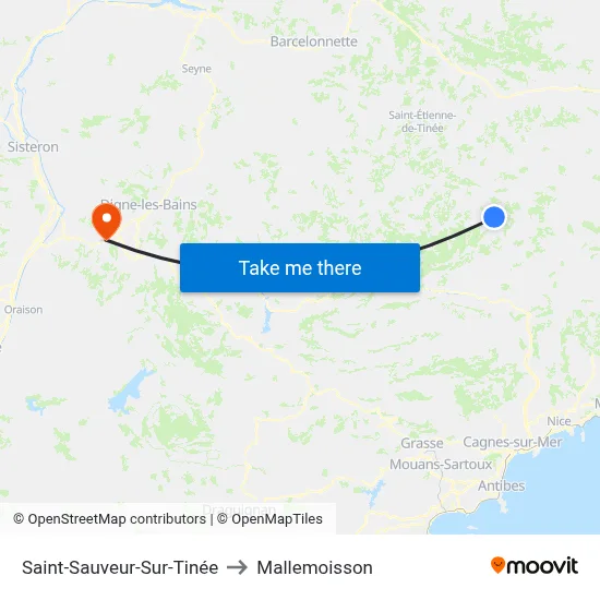 Saint-Sauveur-Sur-Tinée to Mallemoisson map