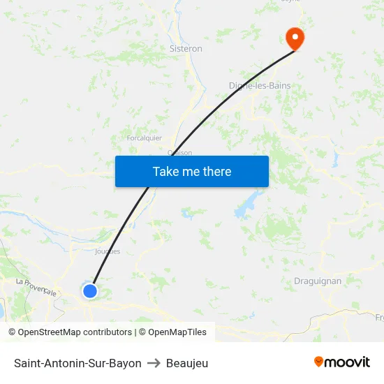 Saint-Antonin-Sur-Bayon to Beaujeu map