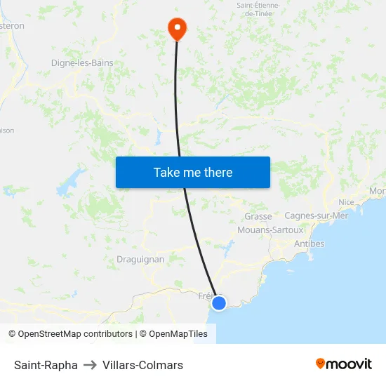 Saint-Rapha to Villars-Colmars map