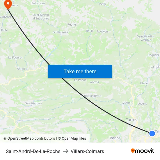 Saint-André-De-La-Roche to Villars-Colmars map