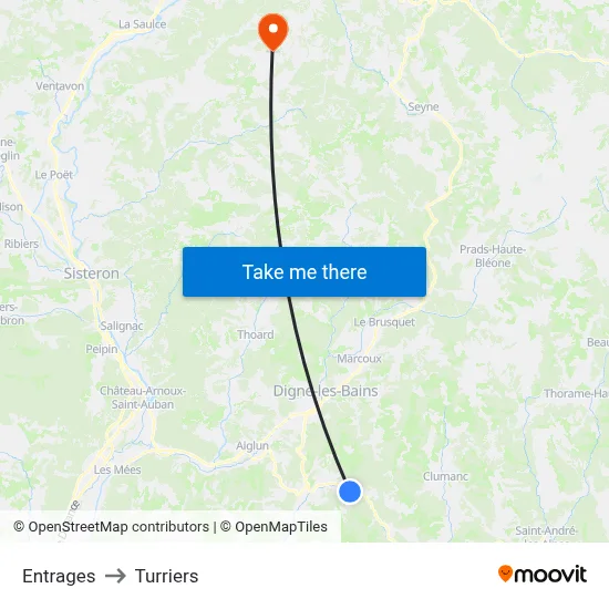 Entrages to Turriers map