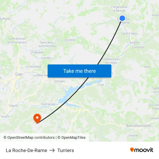 La Roche-De-Rame to Turriers map