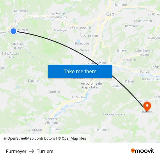 Furmeyer to Turriers map