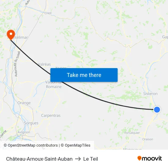 Château-Arnoux-Saint-Auban to Le Teil map