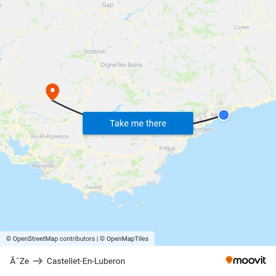 ÃˆZe to Castellet-En-Luberon map