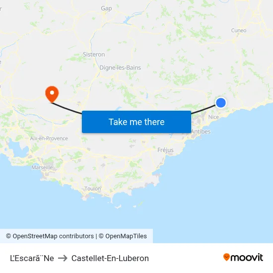 L'Escarã¨Ne to Castellet-En-Luberon map