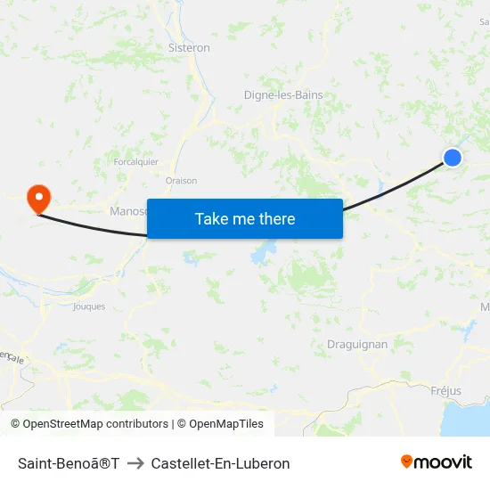 Saint-Benoã®T to Castellet-En-Luberon map
