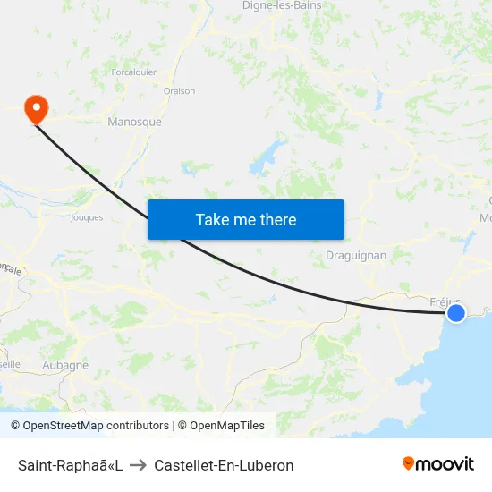 Saint-Raphaã«L to Castellet-En-Luberon map