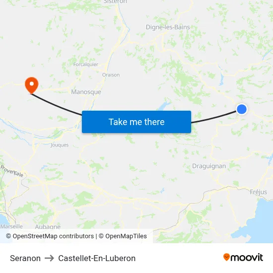 Seranon to Castellet-En-Luberon map