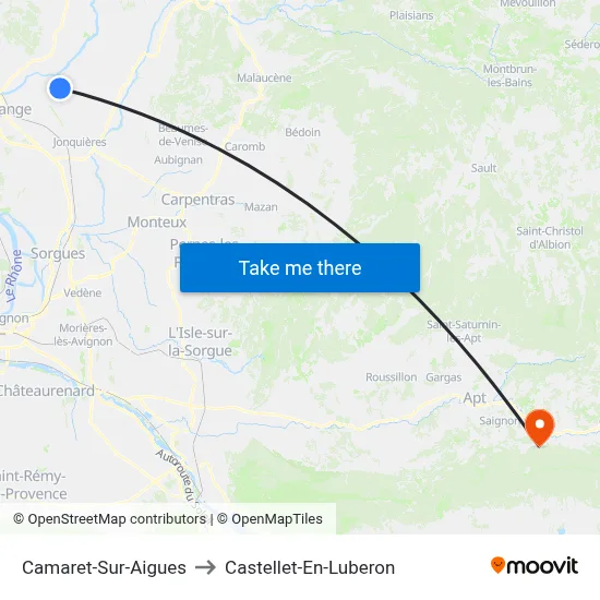 Camaret-Sur-Aigues to Castellet-En-Luberon map