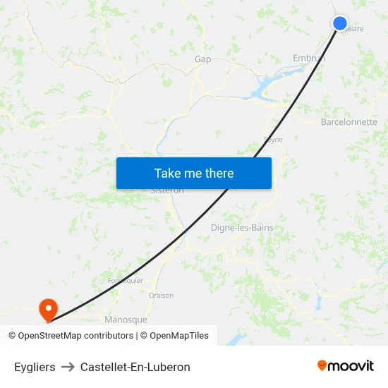 Eygliers to Castellet-En-Luberon map