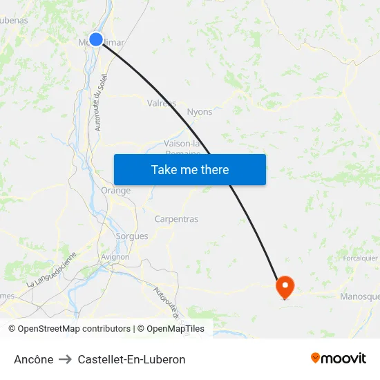 Ancône to Castellet-En-Luberon map
