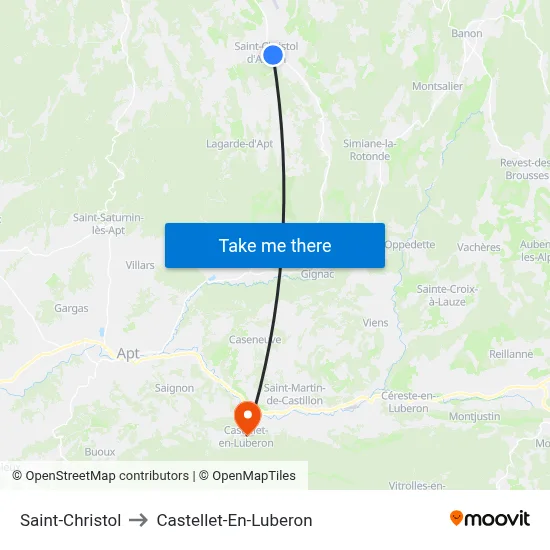 Saint-Christol to Castellet-En-Luberon map