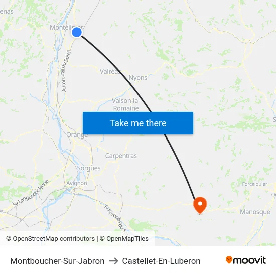 Montboucher-Sur-Jabron to Castellet-En-Luberon map