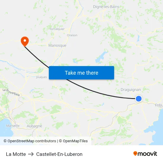 La Motte to Castellet-En-Luberon map