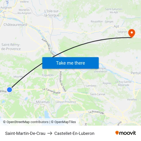Saint-Martin-De-Crau to Castellet-En-Luberon map