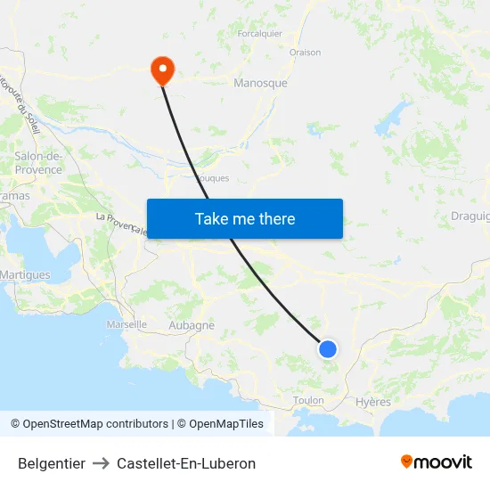 Belgentier to Castellet-En-Luberon map