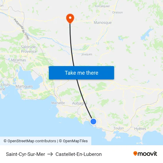 Saint-Cyr-Sur-Mer to Castellet-En-Luberon map