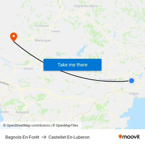 Bagnols-En-Forêt to Castellet-En-Luberon map