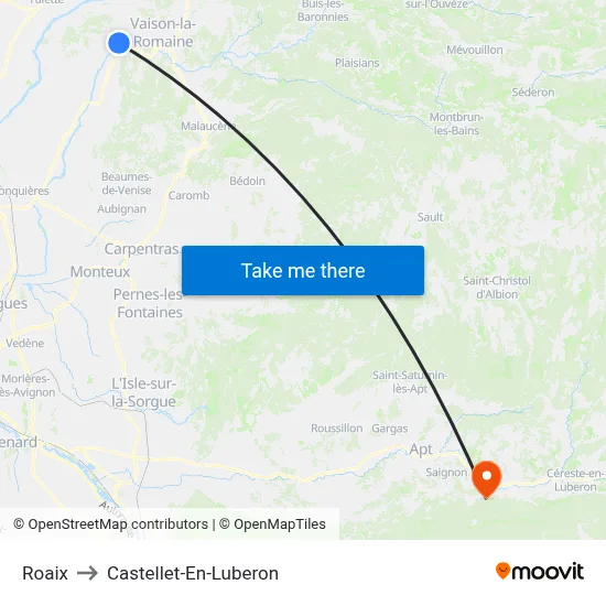 Roaix to Castellet-En-Luberon map