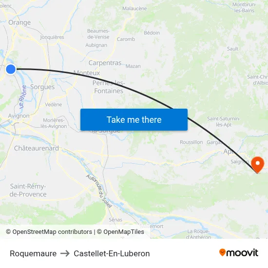 Roquemaure to Castellet-En-Luberon map