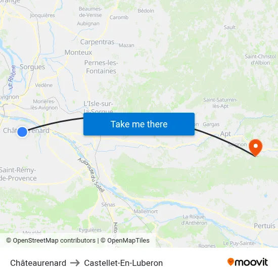 Châteaurenard to Castellet-En-Luberon map