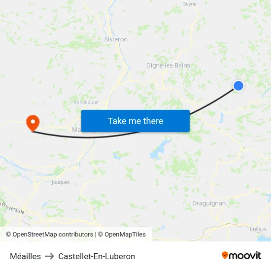 Méailles to Castellet-En-Luberon map